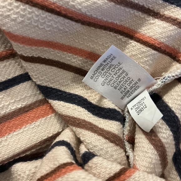 Pure Jill Reversed Stripes Women's Sweatshirt Long Sleeve On-Seam Pockets Medium - Picture 6 of 6